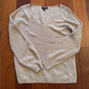 Express pinkish cream v-neck sweater